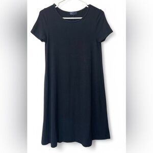 Gap Womens Classic Black Short Sleeve Scoop Neck Summer Preppy Midi Dress XS